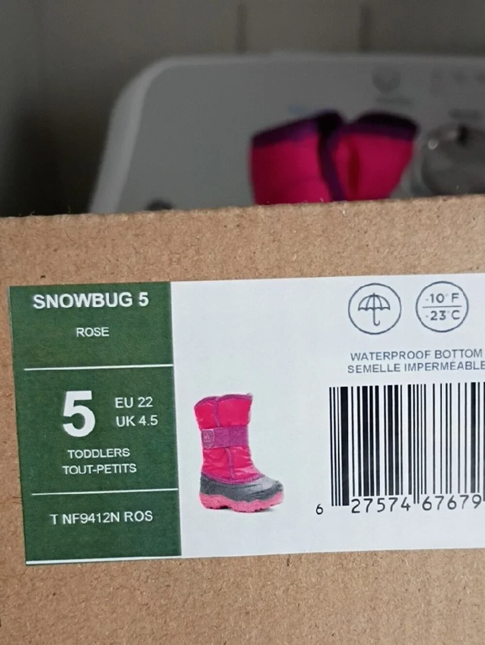 Kamik Kids Pink and Purple Strap Snow Boots
